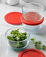 Pyrex 2-Cup Round Glass Storage Containers, 3