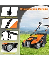 Costway 16-Inch Electric Dethatcher & Scarifier 15A 2-In-1 Lawn Dethatcher