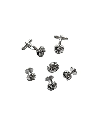 Linkup Classic Smooth & Ridge Knot Cufflinks and Tuxedo Studs