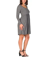 24seven Comfort Apparel Women's Long Sleeve Babydoll Knee Length Dress