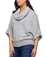 24seven Comfort Apparel Women's Cowl Neck Dolman Sleeve Sweater Top