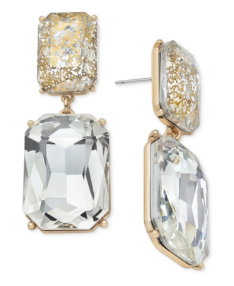 I.n.c. International Concepts Gold-Tone Rectangle Stone Double Drop Earrings, Created for Macy's