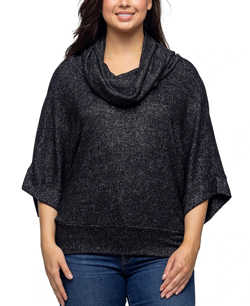 24seven Comfort Apparel Women's Cowl Neck Dolman Sleeve Sweater Top