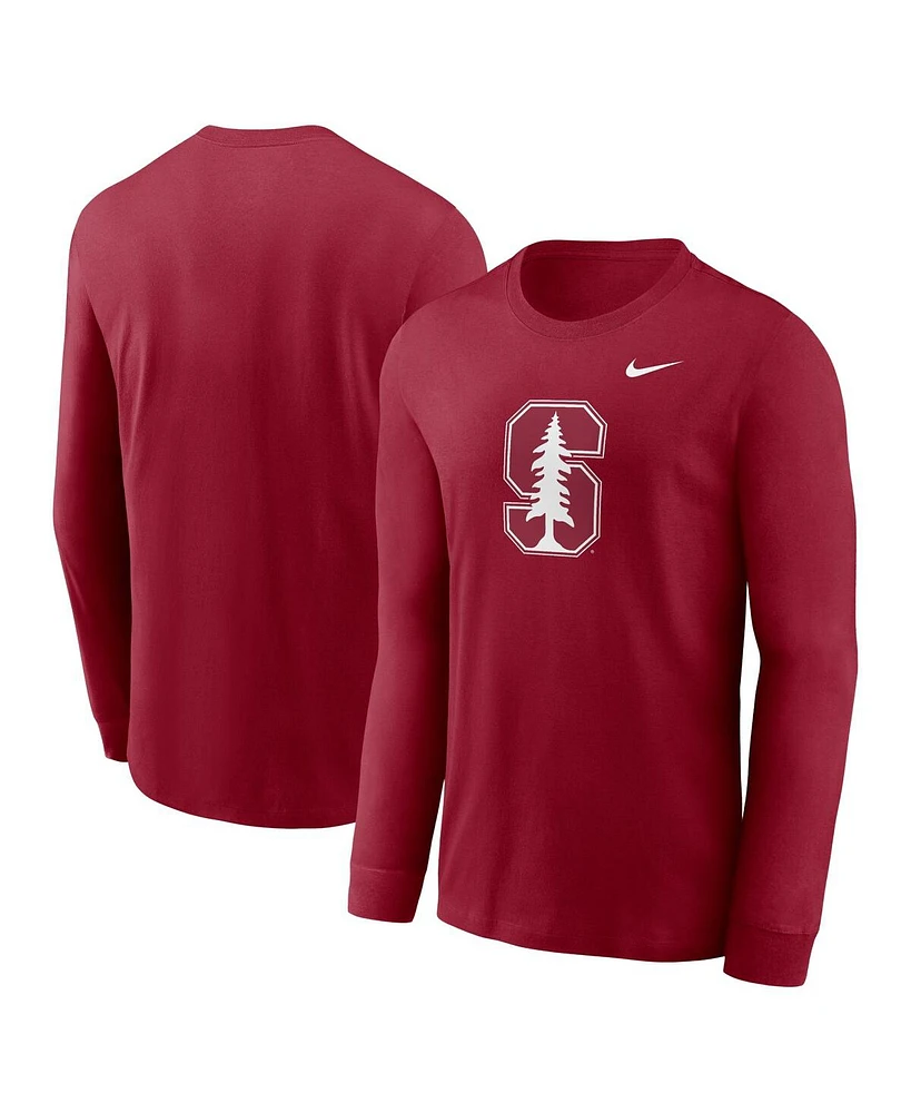 Nike Men's Cardinal Stanford Primary Logo Long Sleeve T-Shirt