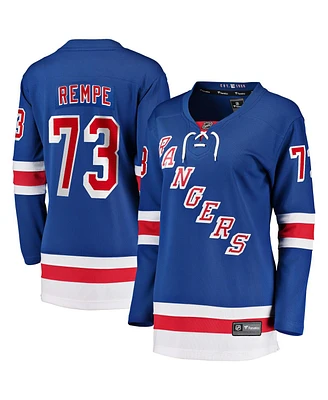 Fanatics Women's Matt Rempe Blue New York Rangers Home Breakaway Jersey