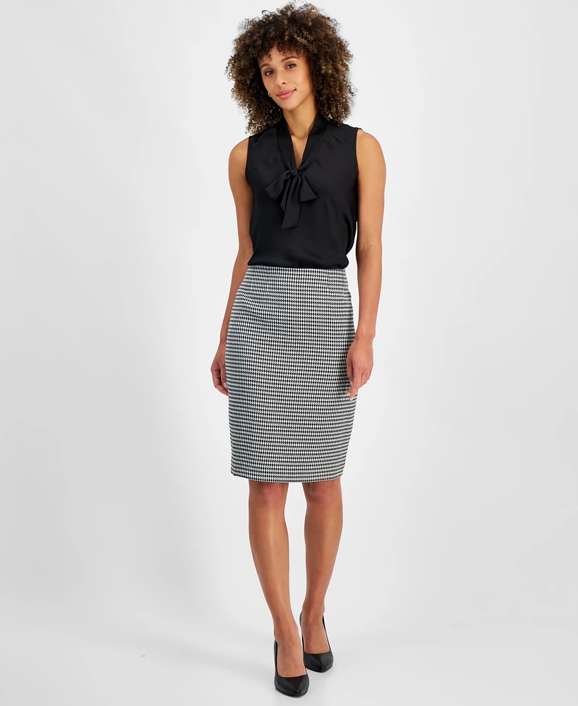 Kasper Women's Houndstooth Pencil Skirt