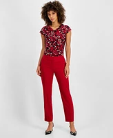 Kasper Petite Slim Straight-Leg Trousers