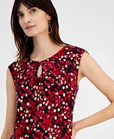 Kasper Women's Printed Keyhole Sleeveless Top