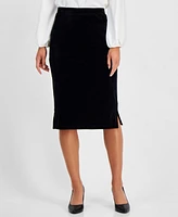 Kasper Women's Pull-On Velvet Pencil Skirt