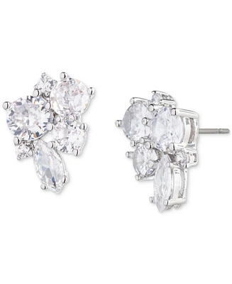 Emily in Paris Silver-Tone Cubic Zirconia Cluster Stud Earrings