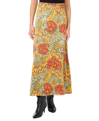 1.state Women's Floral Print Midi Skirt