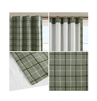 Anaheim Plaid Curtain 1 Panel for bedroom, Rob Pocket/Back Tab fit up to 1.25 inches rod Single Living Room, Width 50 length 95 inch