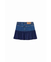 Desigual Girls Girls's Denim mini skirt with ruffle and polka dots