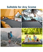 Yescom Double Sleeping Pad 2 Person Inflatable Camping Mat w/ Pillow Foot Pump Outdoor