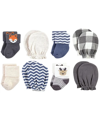 Hudson Baby Baby Boys Socks and Mittens Set, Woodland Boy, 0-6 Months