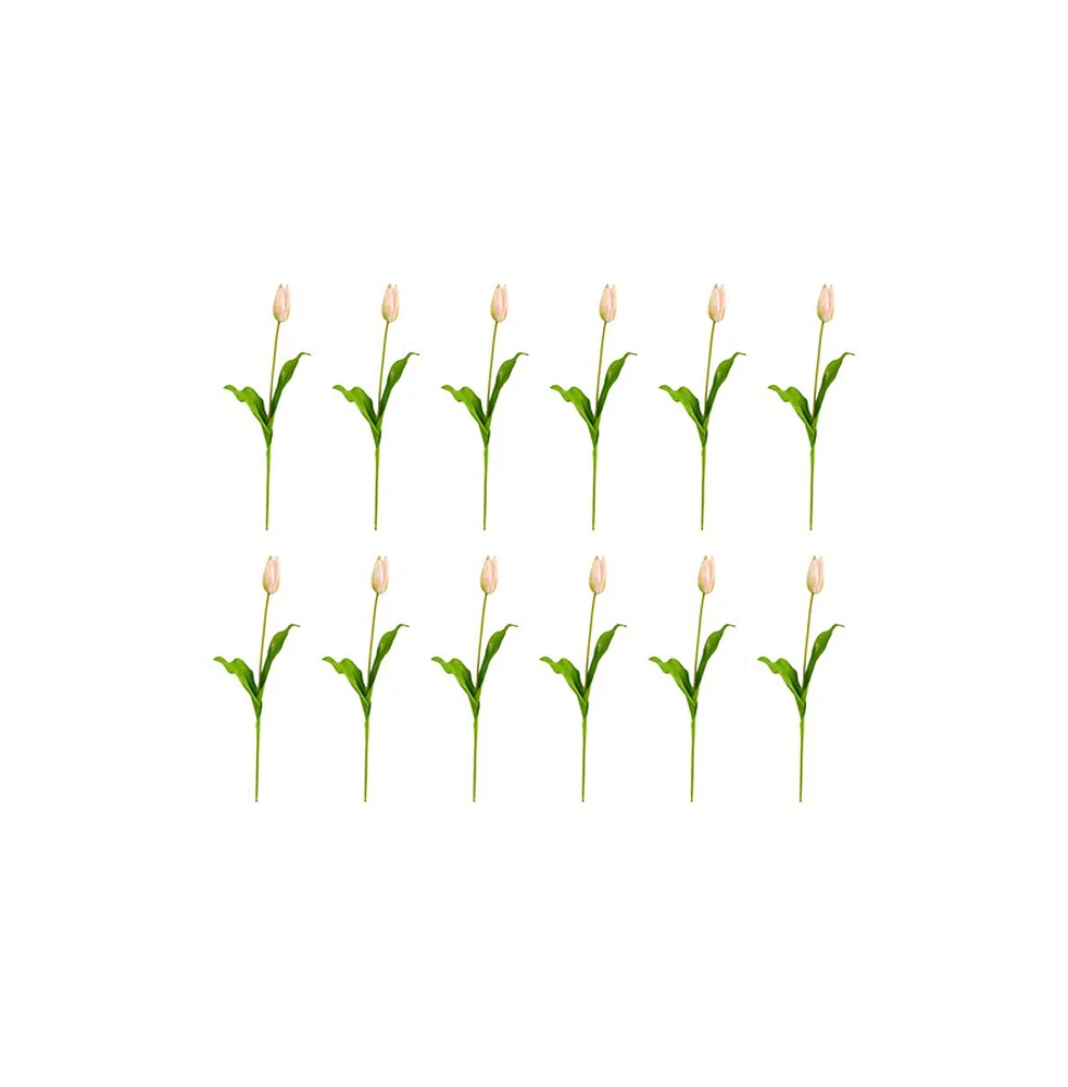 Slickblue 23" Dutch Tulip Artificial Flowers - Set of 12 Faux Tulips for Stylish Arrangements