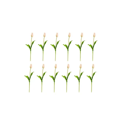 Slickblue 23" Dutch Tulip Artificial Flowers - Set of 12 Faux Tulips for Stylish Arrangements