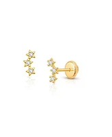 Tiny Blessings Children's 14K Gold Lucky Stars Studs Girls' Screw Back Earrings