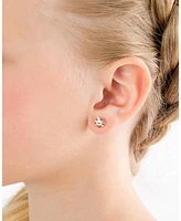 Tiny Blessings Children's 14K Gold Ruffled Petals with Pearl Studs Girls' Screw Back Earrings