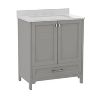 Argos Single Sink Bathroom Vanity With Undermount Basin, Soft-Close Cabinet, Easy-Glide Drawer, And Carrara Marble Finish Countertop