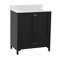 Argos Single Sink Bathroom Vanity With Undermount Basin, Soft-Close Cabinet, Easy-Glide Drawer, And Carrara Marble Finish Countertop