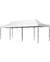 Outsunny 9.5' x 28' Pop Up Canopy Tent, with Carry Bag, Height Adjustable