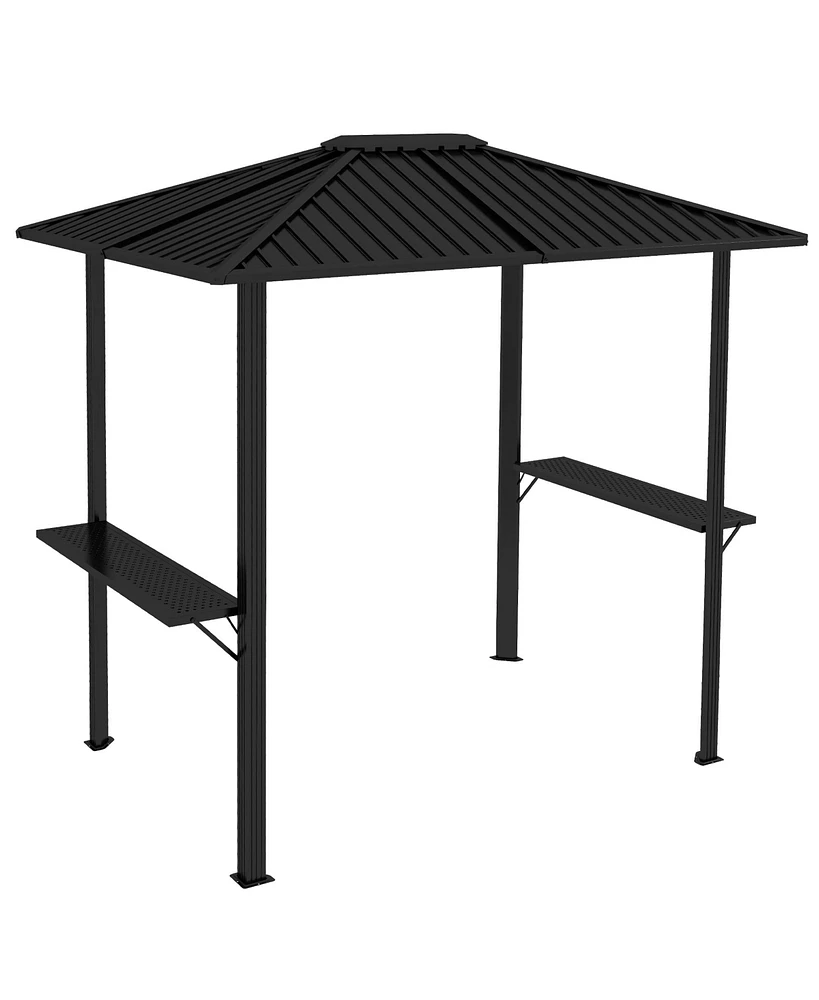 Outsunny 6' x 8' Hardtop Grill Gazebo with Metal Roof and Aluminum Frame