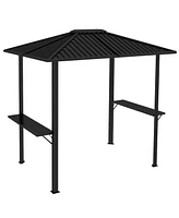 Outsunny 6' x 8' Hardtop Grill Gazebo with Metal Roof and Aluminum Frame