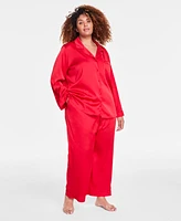 I.n.c. International Concepts Plus Satin Pajama Set, Created for Macy's