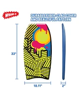 Bodyboard with Eps Core Wrist Leash, 37" Lightweight Durable Boogie Boards for All Wave Conditions