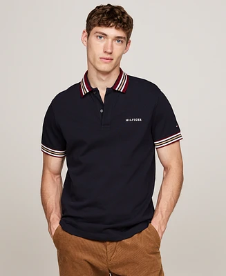 Tommy Hilfiger Men's Short Sleeve Striped-Trim Polo Shirt