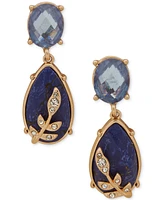 lonna & lilly Gold-Tone Pave Leaf Teardrop Stone Earrings