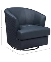 Abbyson Living 31" Top Grain Leather Swivel Chair