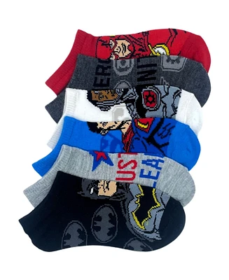 Boys Justice League 6-Pack No-Show Socks