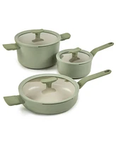 BergHOFF Balance Nonstick Ceramic Saucepan 7", 2.1qt. With Glass Lid, Recycled Aluminum