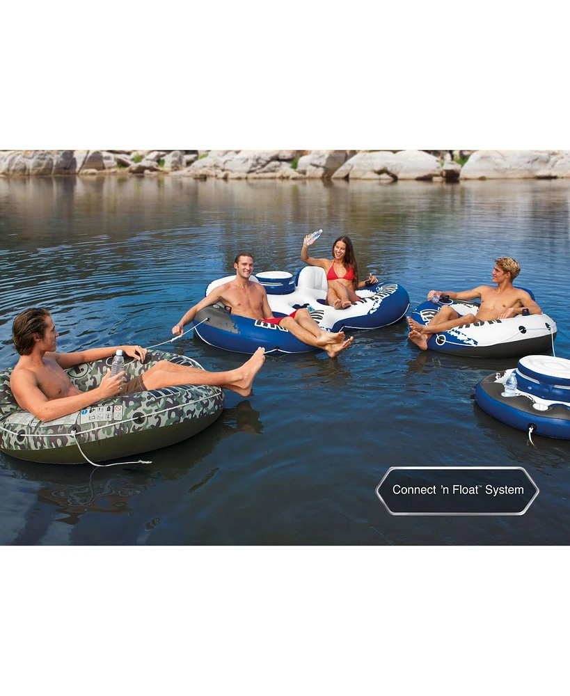 Intex River Run Connect Vinyl Lounge Inflatable Floating Water Tubes (3 Pack)