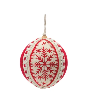 Slickblue Embroidered Wool Ball Ornament (Set of 4)