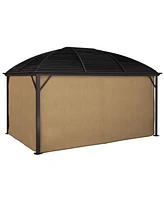 Outsunny 10' x 13' Hardtop Gazebo Canopy w/ Steel Roof, Sidewalls, Gray