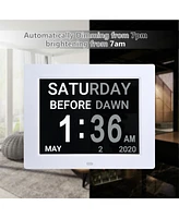 Lcd Day Clock Digital Calendar Alarm Large Dementia Table Home Office 2 Pack