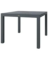 Outsunny Extendabl Outdoor Dining Table, Aluminum Frame Garden Table, Gray