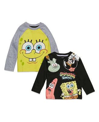 SpongeBob SquarePants Toddler Boys Patrick Squidward 2 Pack Long Sleeve T-Shirts to