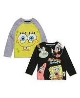 SpongeBob SquarePants Toddler Boys Patrick Squidward 2 Pack Long Sleeve T-Shirts to