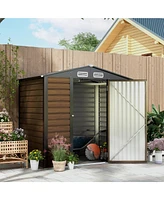 Outsunny 74.8" x 52" Metal Garden Storage Shed with Vents, Colo