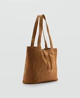 Mango Women's Leather Shopper Bag