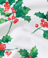 Elrene Classic Holly Scallop Border Napkins 17"x 17", Set of 4