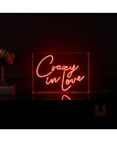 Jonathan Y Crazy In Love Contemporary Glam Acrylic Box Usb Operated Led Neon Light