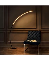Jonathan Y Enzo 68" Contemporary Minimalist Metal Arc Dimmable Integrated Led Floor Lamp, Black