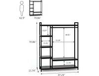 Tribesigns Free-standing Closet Organizer, Heavy Duty Clothes Closet, Portable Garment Rack with 6-tier Shelves and Hanging rod