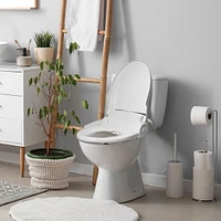 SmartBidet Sb-2000WE Electric Bidet Toilet Seat for Elongated Toilets with Attached Control Panel
