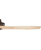 52" Wind spun Rustic Farmhouse 3 Blade Indoor Ceiling Fan with Remote Control Oil Rubbed Bronze Natural Solid Wood for Living Kitchen House Bedroom Fa